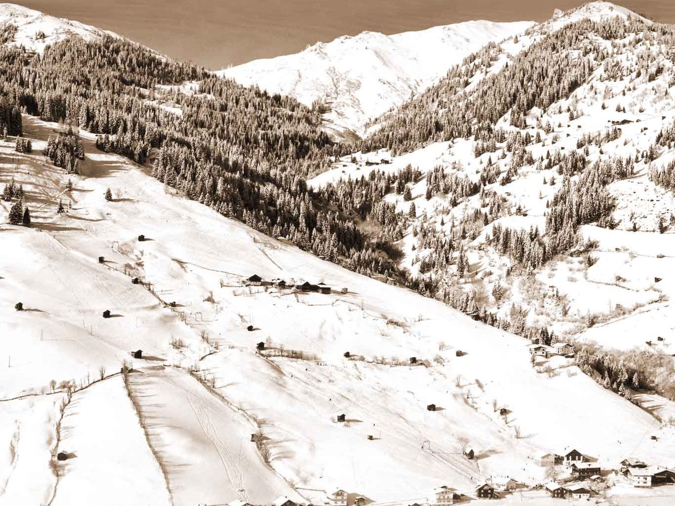 Skigebiet Großarltal Ende 1960 - Bild: Hubert Heigl, www.glasheigl.at