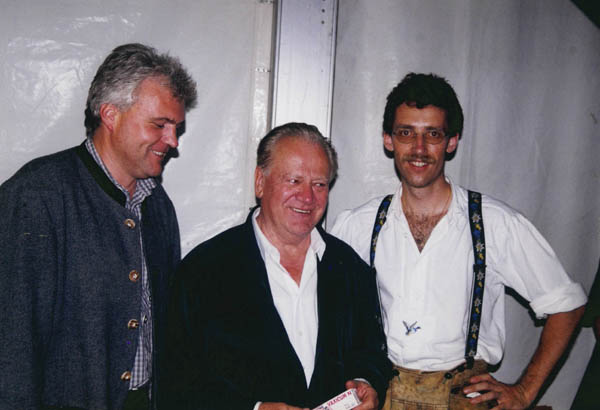 Musikantenfestival 1999: TVB-Obmann Franz Zraunig, Slavko Avsenik und meine Wenigkeit .