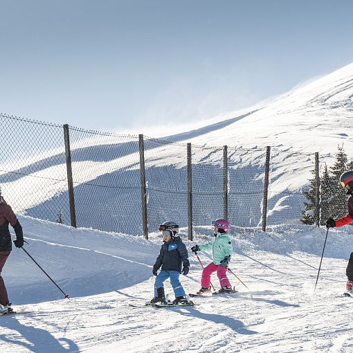 Familie beim Skifahren (2)