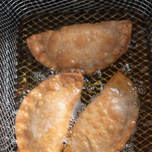 Fleischkrapfen im Fett