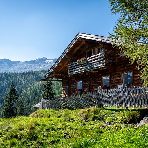 Modereggalm mit Blick auf Keeskogel