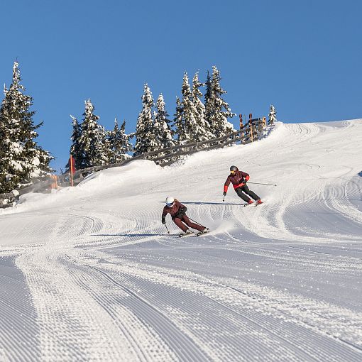 Skifahrer beim Skifahren