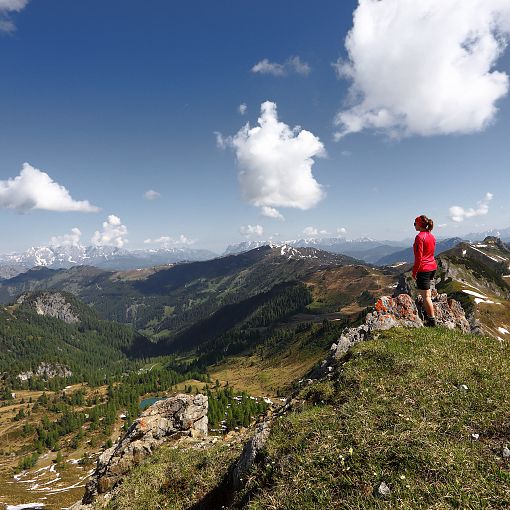 Hiker enjoying the mountain world