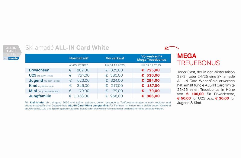 Peristabelle All in Card White 2025/26 von Ski amadé