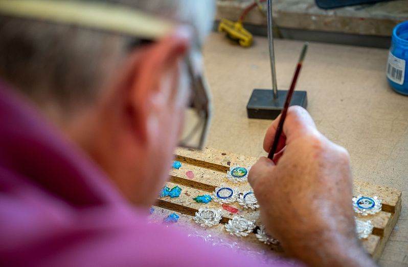 Bemalen der Wandernadeln