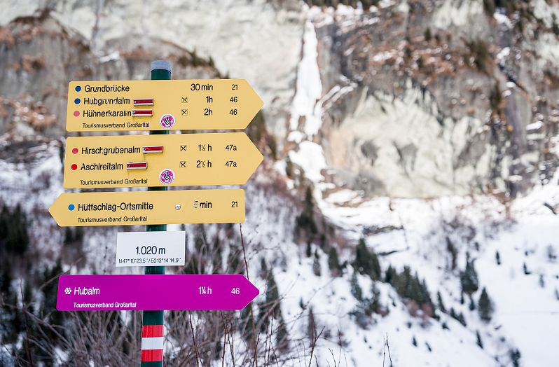 Winterwanderwegbeschilderung