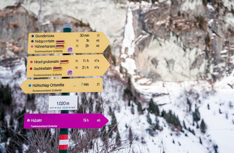 Winterwanderwegbeschilderung